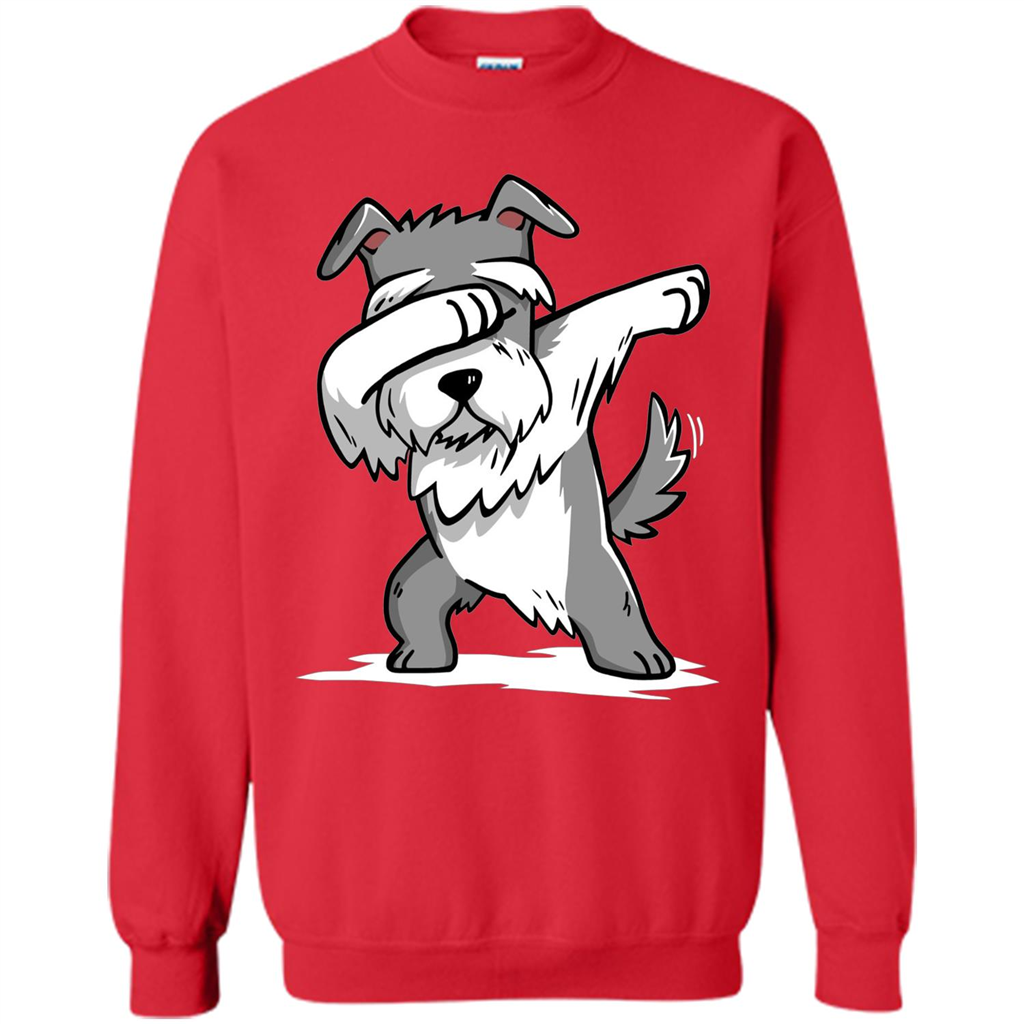 Schnauzer Cute Dabbing T-Shirt Funny Dab Dance Gift T-shirt Red