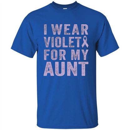 Cancer Awareness T-shirt I Wear Violet For My Aunt T-shirt Royal