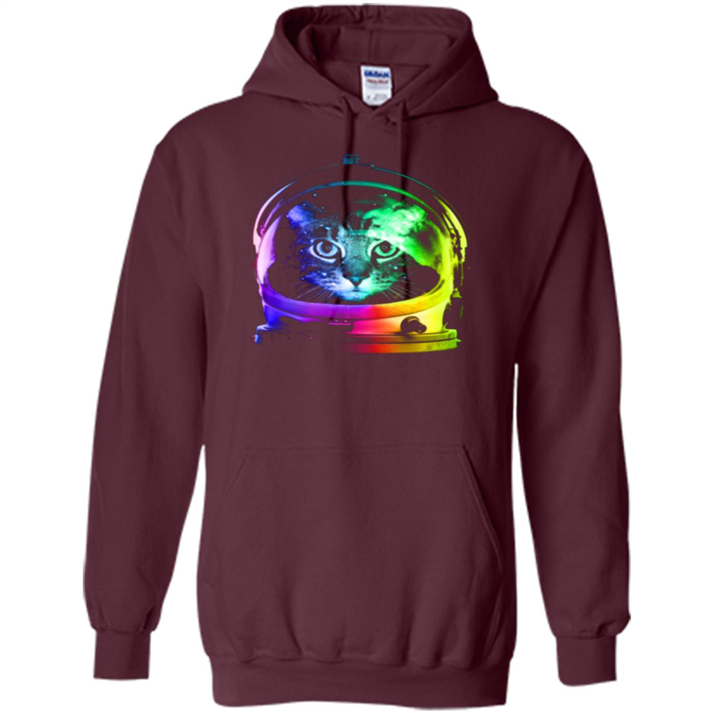 Astronaut Cat T-shirt Maroon