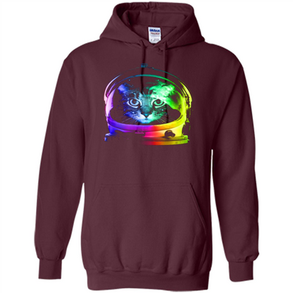 Astronaut Cat T-shirt Maroon