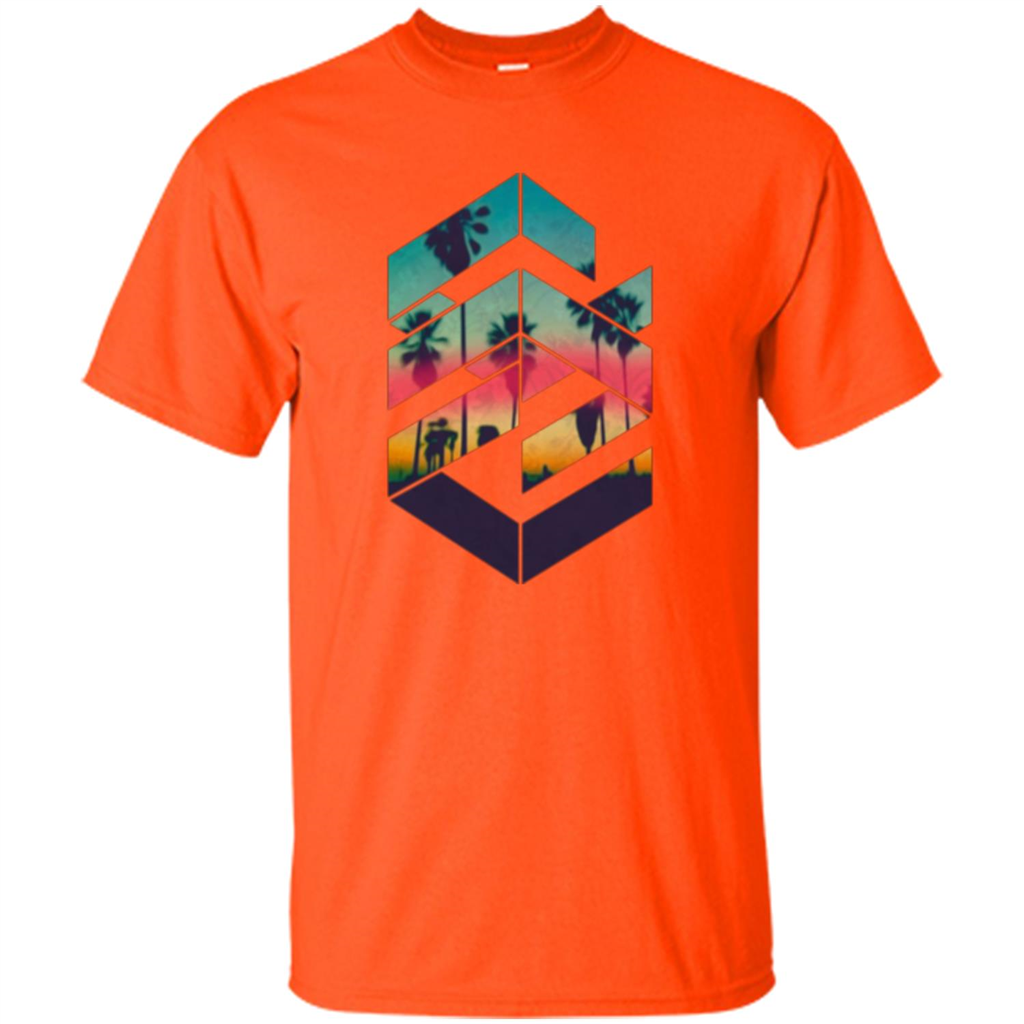 Summer T-shirt Geometric Sunset Beach Orange