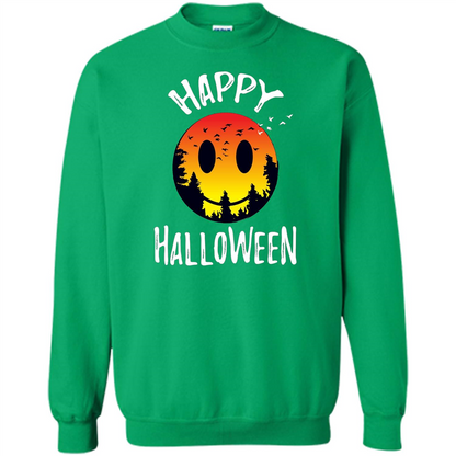 Cute Halloween T-shirt Spooky Camp Happy Face Emoji T-shirt Irish Green