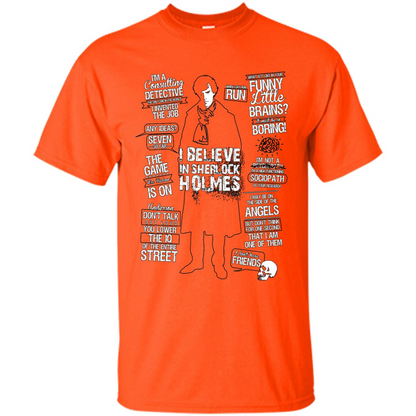 Detective Quotes To A Great Mind Nothing Is Little T-shirt Orange
