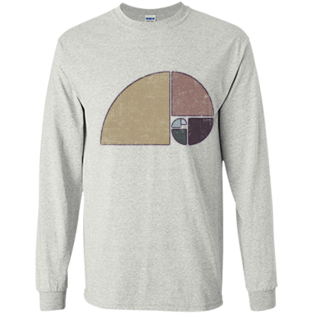 Distressed Geometric Fibonacci Spiral T-sihrt Ash