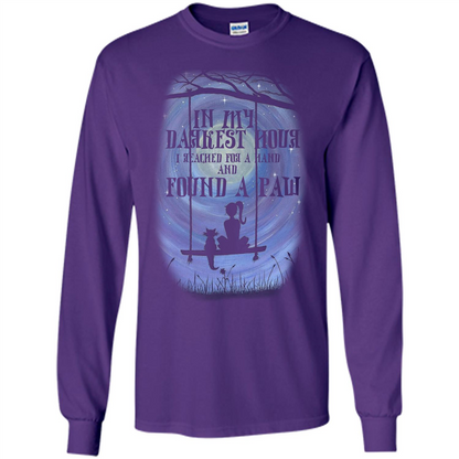 Cat Lover. In My Darkest Hour I Reached For A Hand T-shirt Purple