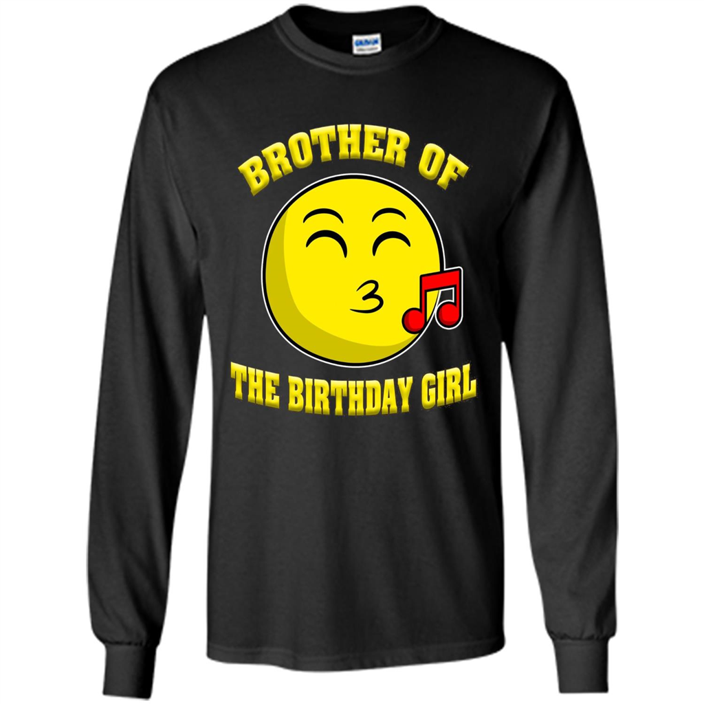 Brother Of The Birthday Girl Emoji T-shirt Black