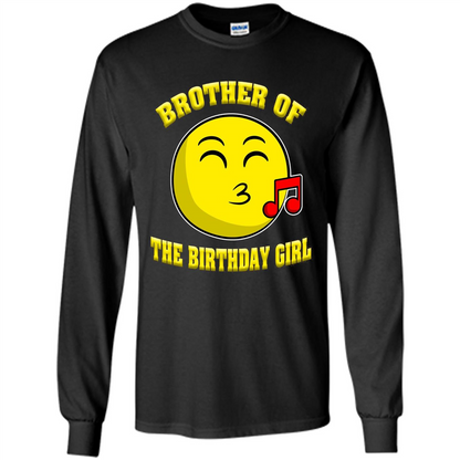 Brother Of The Birthday Girl Emoji T-shirt Black