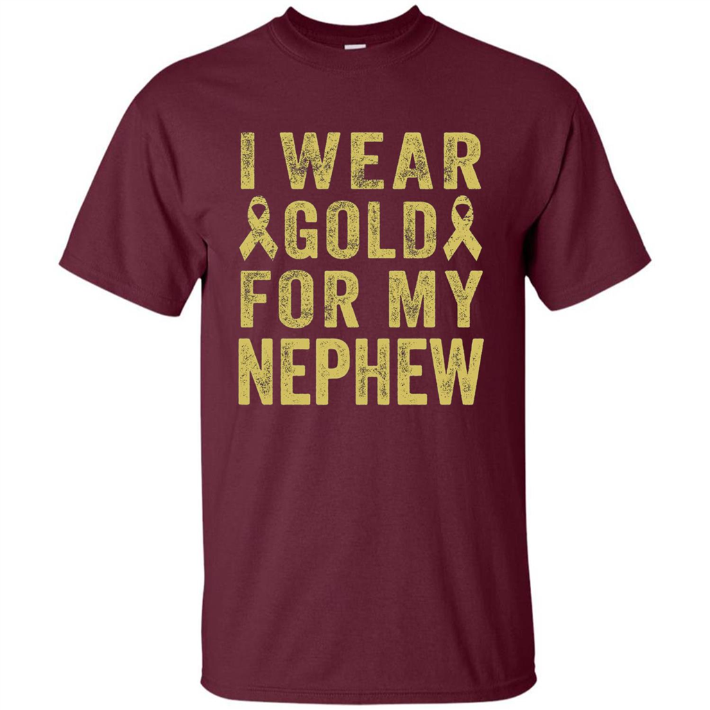 I Wear Gold For My Nephew T-shirt Maroon
