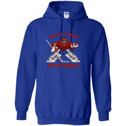 Funny Ice Hockey T-shirt Shut Your Five Hole T-shirt Royal