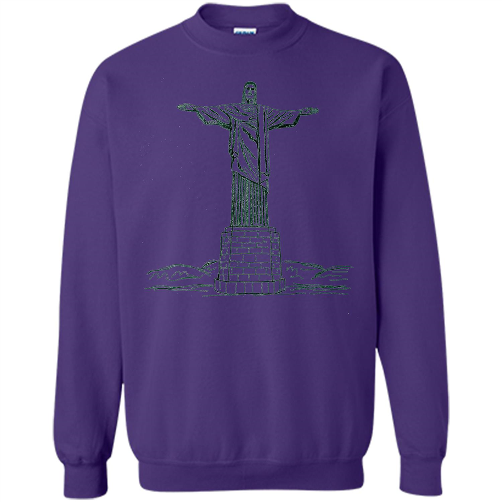 Christ The Redeemer Statue In Rio De Janeiro Brasil T-shirt Orange