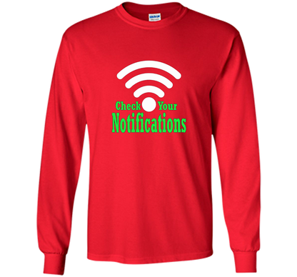 Check your notifications t-shirt Red