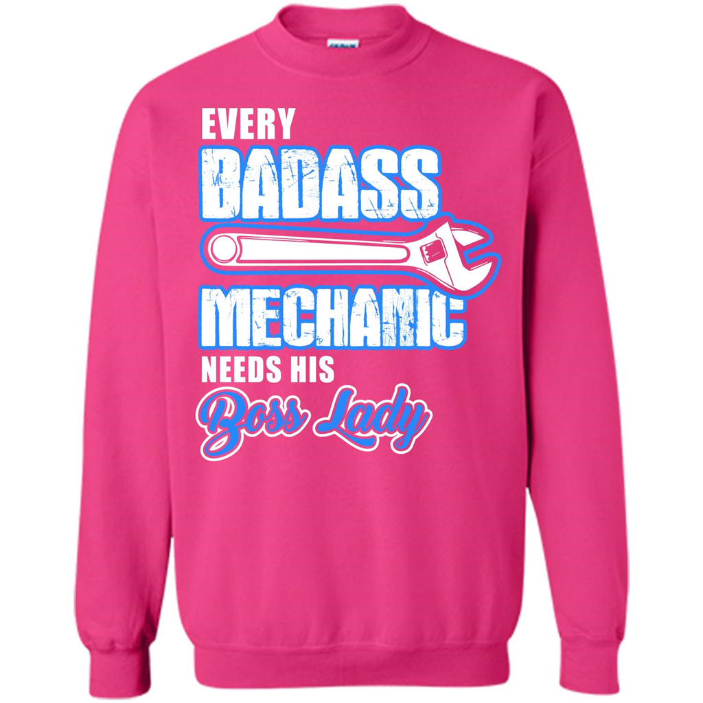 Every Badass Mechanic Needs His Boss Lady T-shirt Heliconia