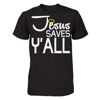 Jesus Saves Y'all Next Level - Unisex Fitted Tee Black
