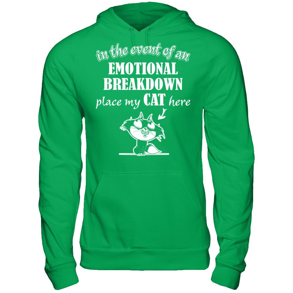 In The Event Of An Emotional Breakdown Place My Cat Here Gildan - Pullover Hoodie Irish Green