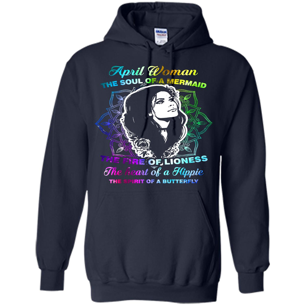 April Woman T-shirt The Heart Of A Hippie Navy