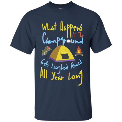 Camping T-shirtWhat Happens At The Campground T-shirt Navy