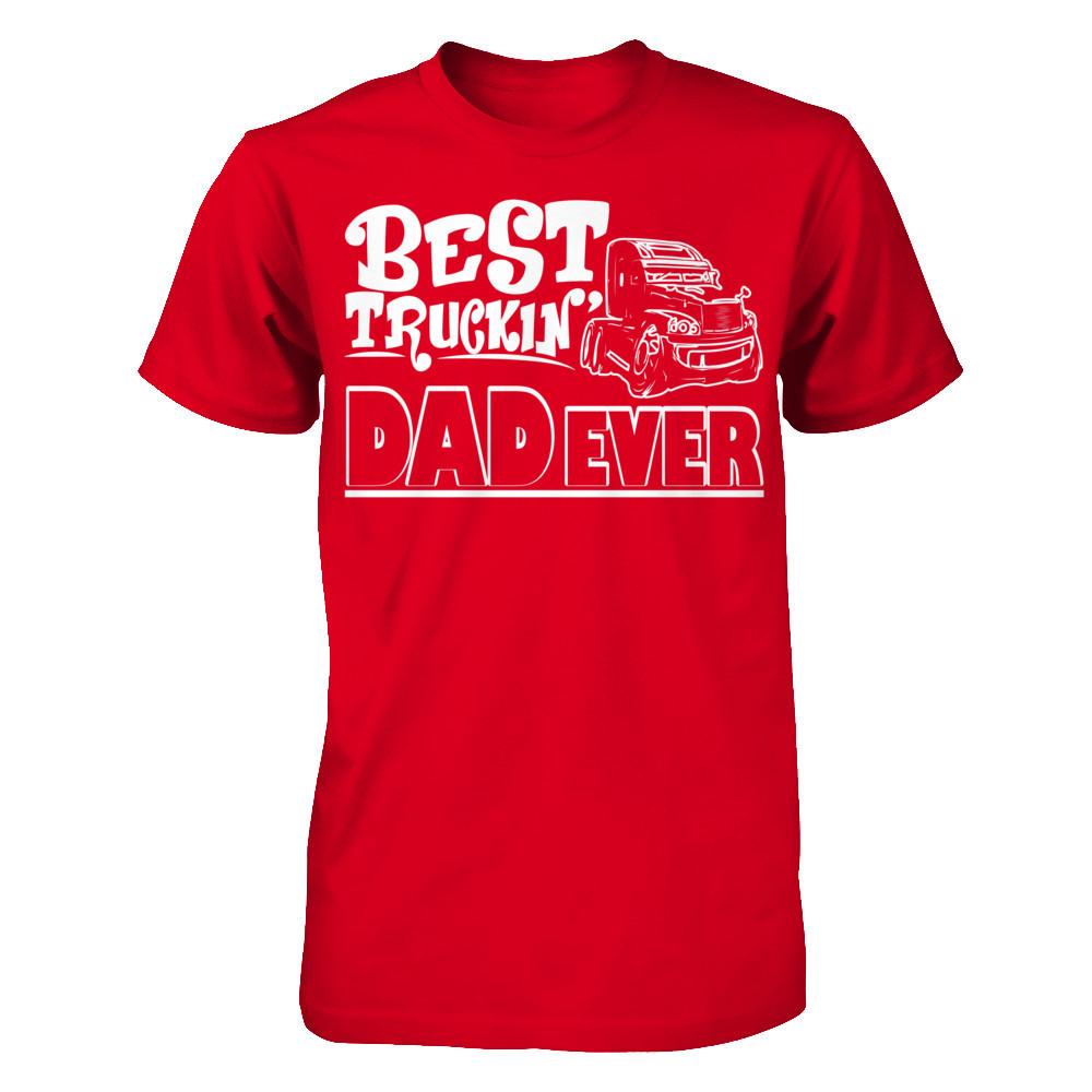 Best Truckin Dad Ever T-shirt Next Level - Unisex Fitted Tee Red