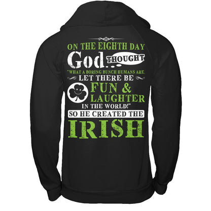 Let There Be Fun & Laughter In The World - So God Created The Irish Gildan - Pullover Hoodie Black