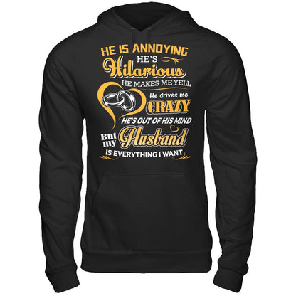 My Husband Is Everything I Want Gildan - Pullover Hoodie Black