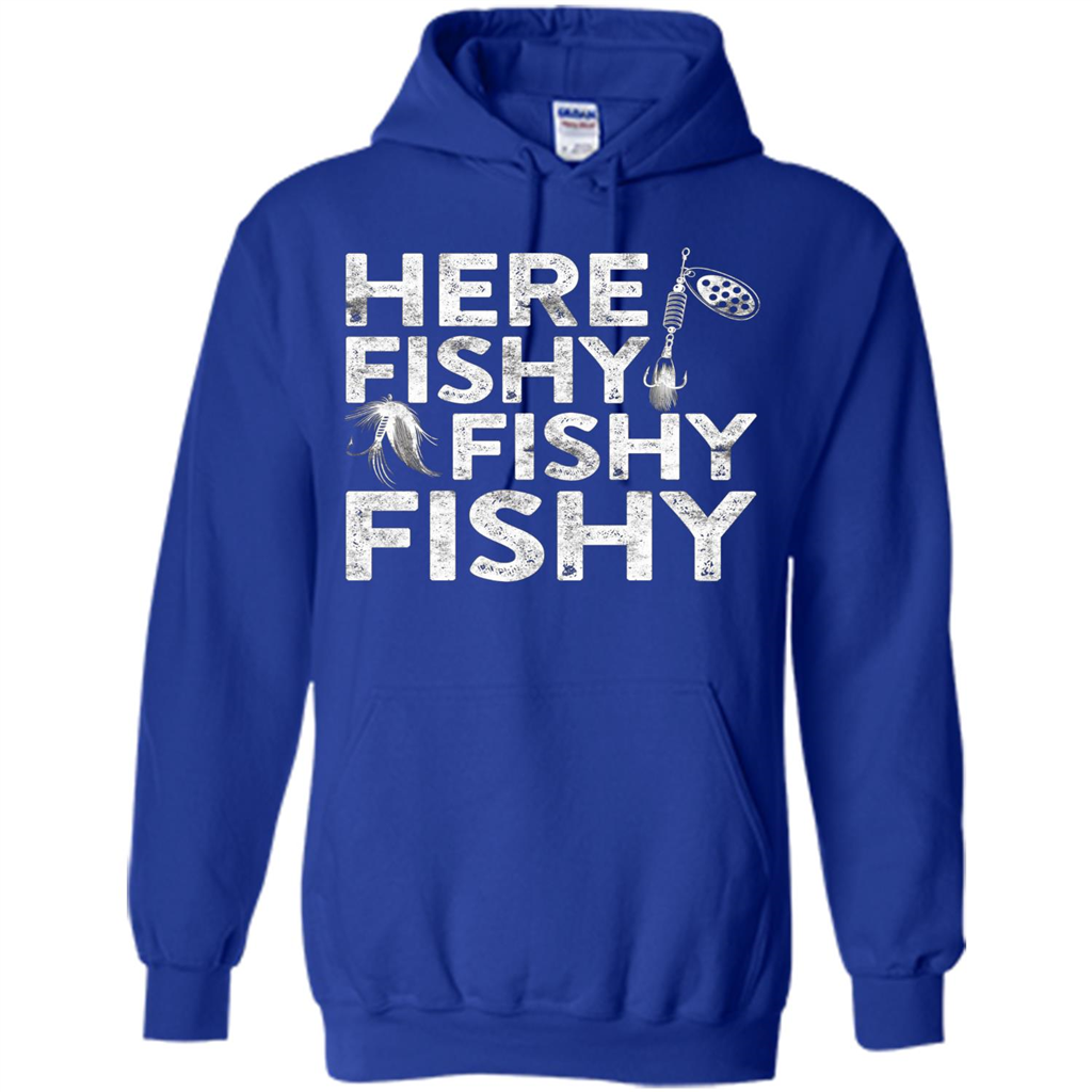 Funny Fisherman T-shirt Here Fishy Fishy Fishy T-Shirt Royal