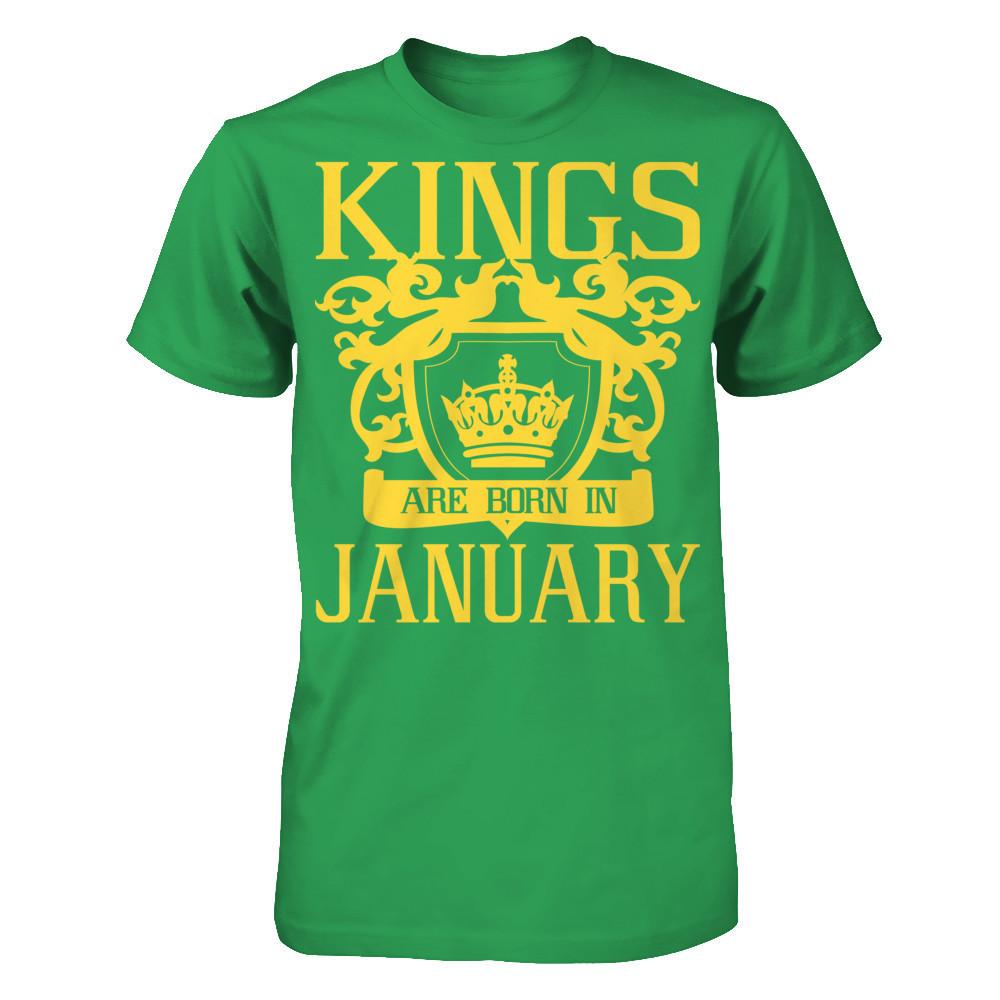 Kings Are Born In January Next Level - Unisex Fitted Tee Kelly Green