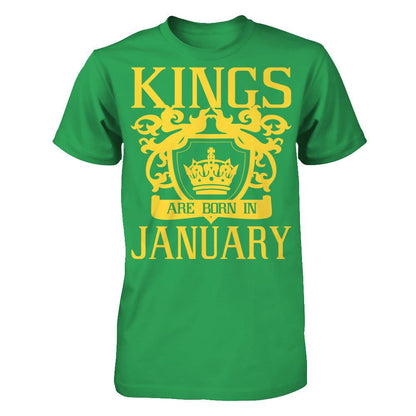 Kings Are Born In January Next Level - Unisex Fitted Tee Kelly Green
