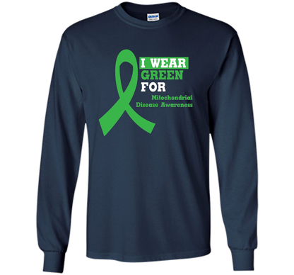 I Wear Green Mitochondrial Disease Awareness Strong T-shirt Navy