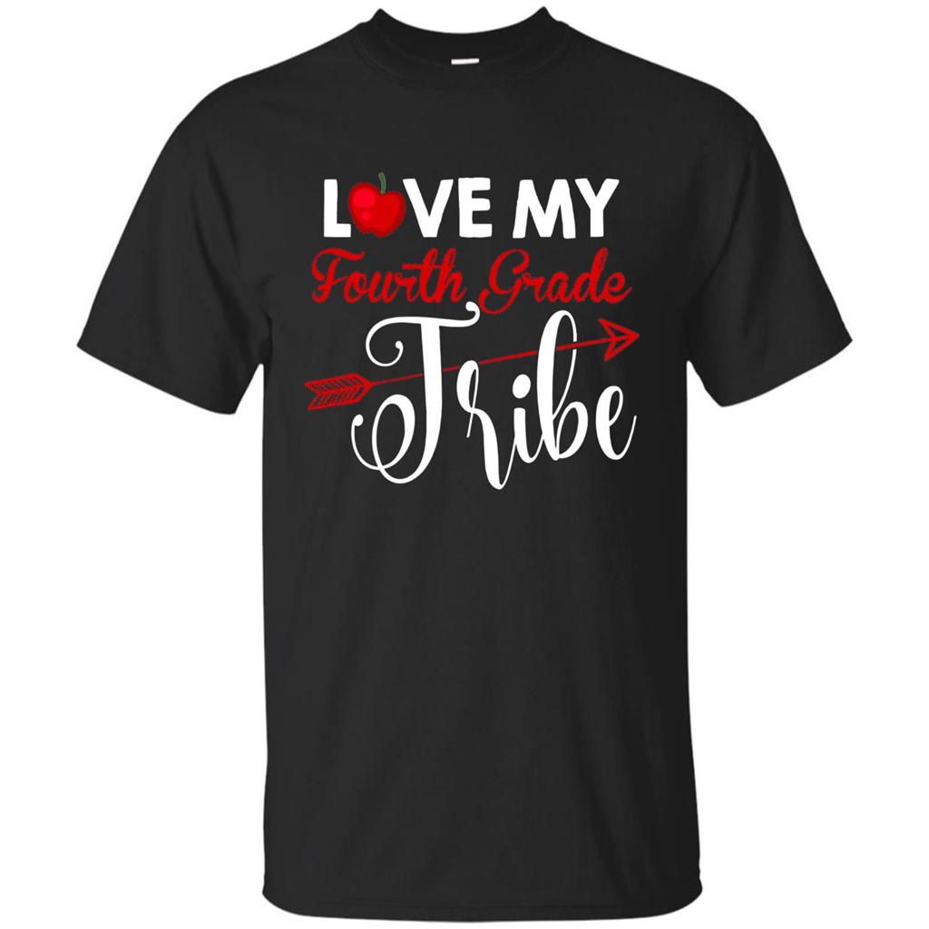 Love My Fourth Grade Tribe T-shirt School Day T-shirt Black