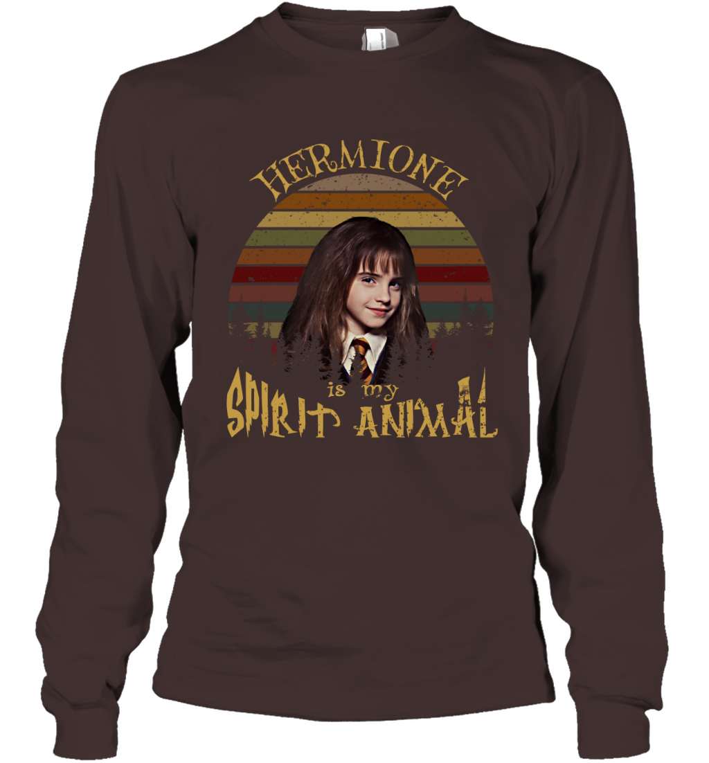 Hermione Is My Spirit Animal Harry Potter Fan Long Sleeve T-Shirt Long Sleeve T-Shirt Dark Chocolate