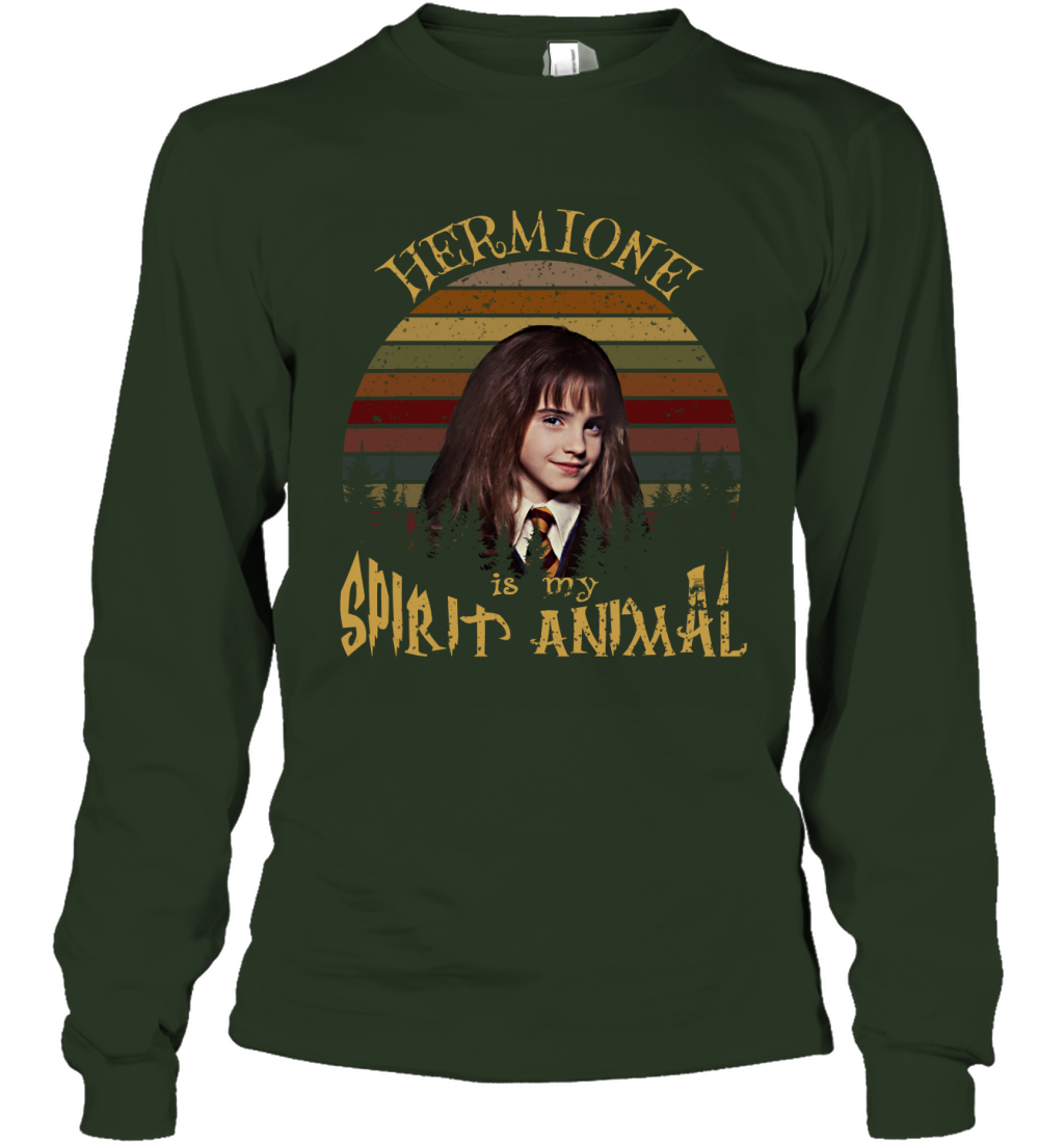 Hermione Is My Spirit Animal Harry Potter Fan Long Sleeve T-Shirt Long Sleeve T-Shirt Forest Green