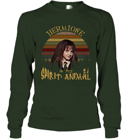 Hermione Is My Spirit Animal Harry Potter Fan Long Sleeve T-Shirt Long Sleeve T-Shirt Forest Green
