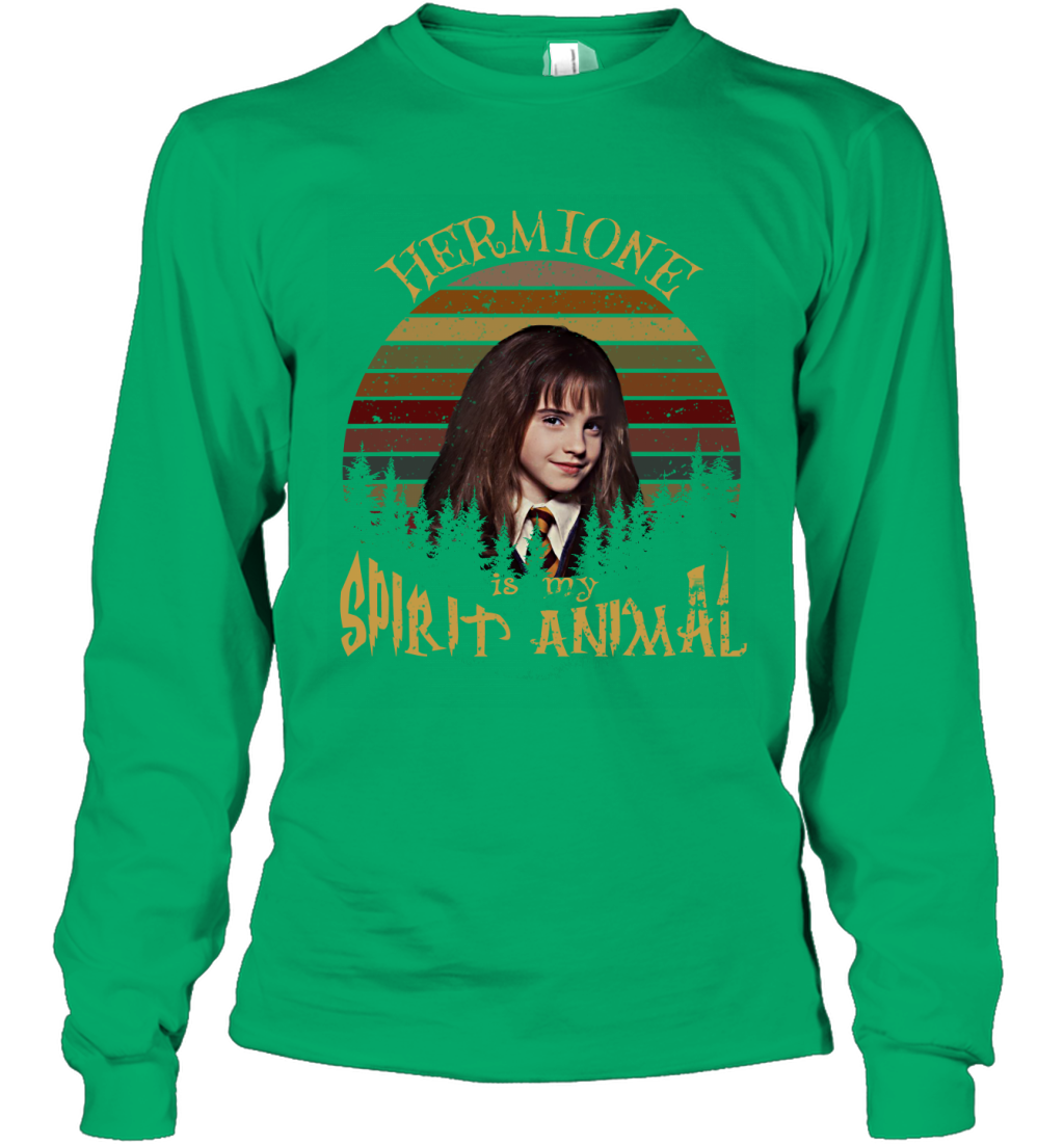 Hermione Is My Spirit Animal Harry Potter Fan Long Sleeve T-Shirt Long Sleeve T-Shirt Irish Green