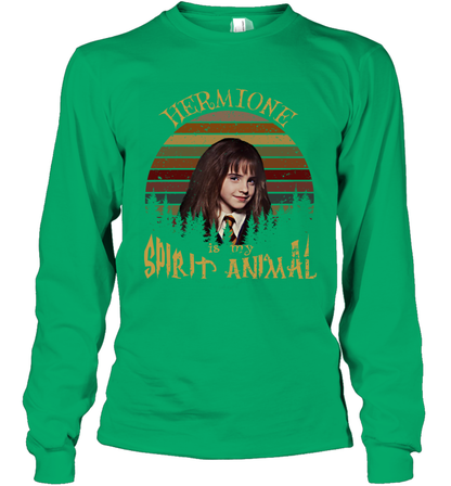 Hermione Is My Spirit Animal Harry Potter Fan Long Sleeve T-Shirt Long Sleeve T-Shirt Irish Green