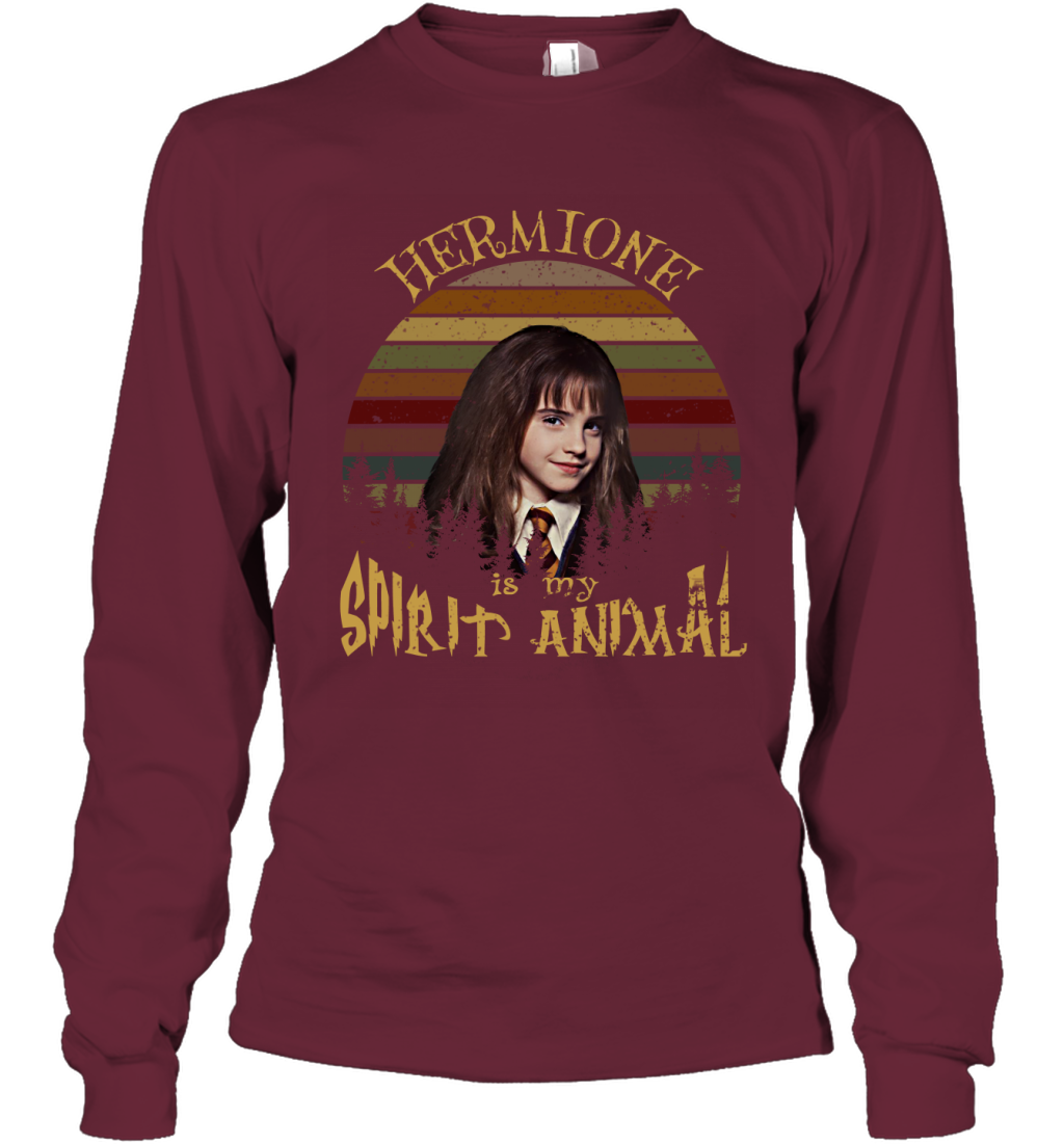 Hermione Is My Spirit Animal Harry Potter Fan Long Sleeve T-Shirt Long Sleeve T-Shirt Maroon