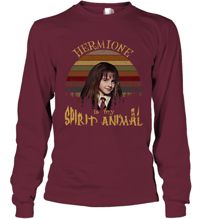 Hermione Is My Spirit Animal Harry Potter Fan Long Sleeve T-Shirt Long Sleeve T-Shirt Maroon