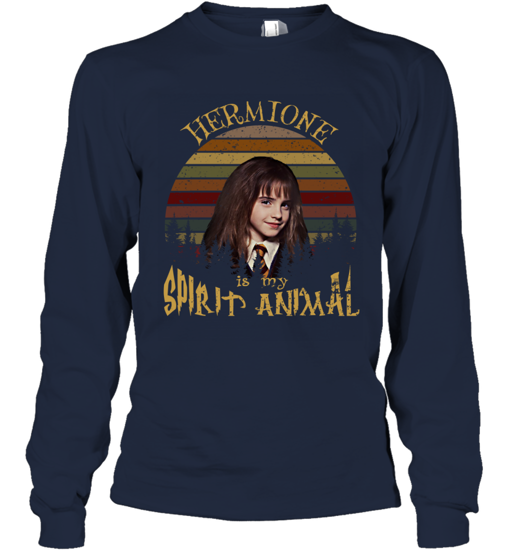 Hermione Is My Spirit Animal Harry Potter Fan Long Sleeve T-Shirt Long Sleeve T-Shirt Navy