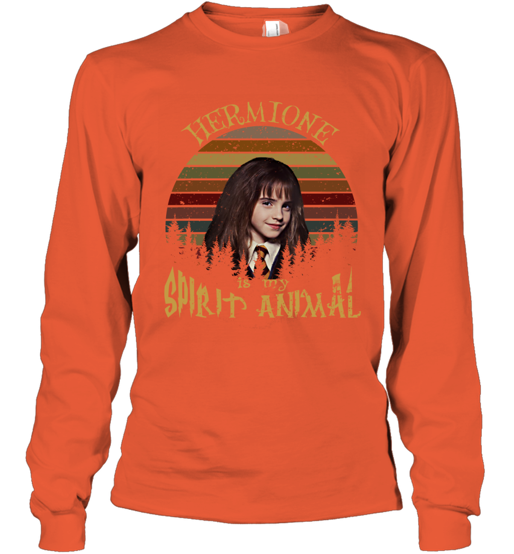 Hermione Is My Spirit Animal Harry Potter Fan Long Sleeve T-Shirt Long Sleeve T-Shirt Orange