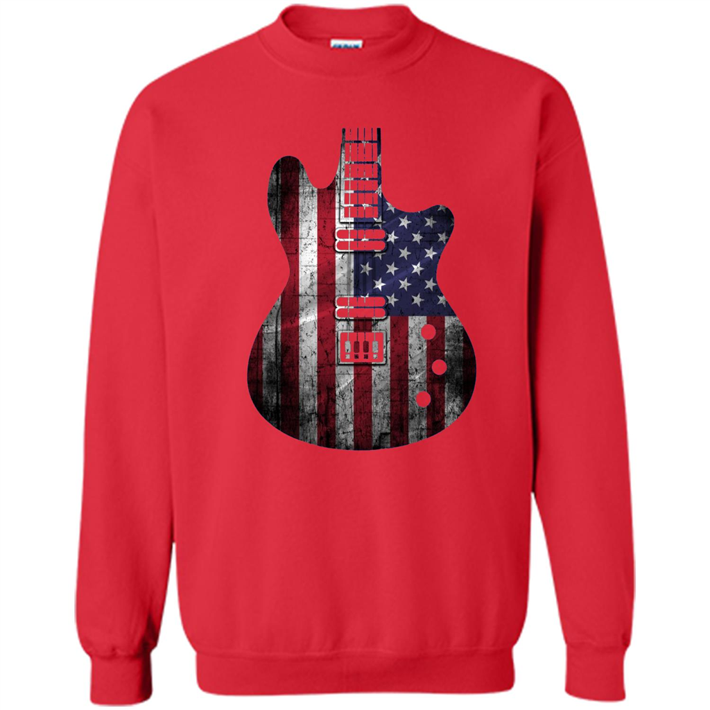 Independen Day T-shirt Guitar USA Flag Patriotic. 4th Of July T-shirt Red