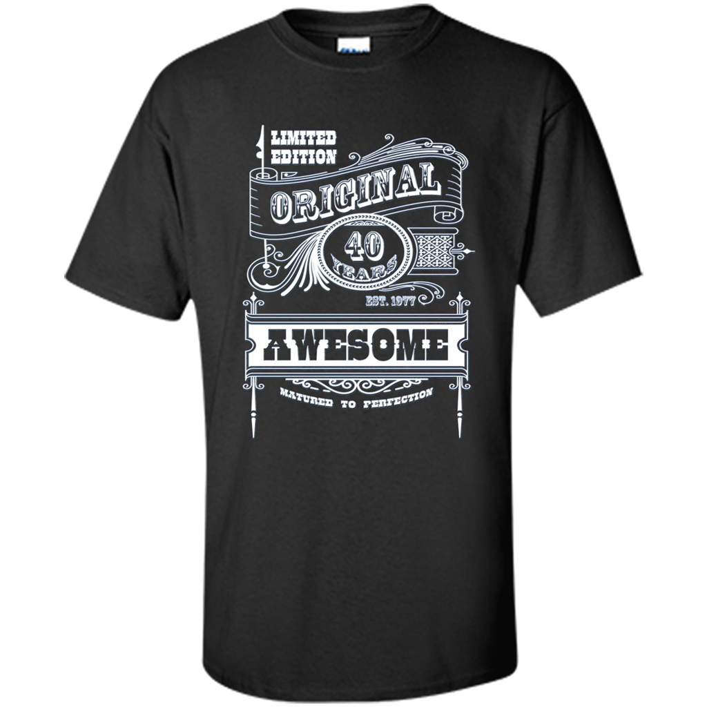 Best 40th Birthday Made in 1977 Awesome T-Shirt Black
