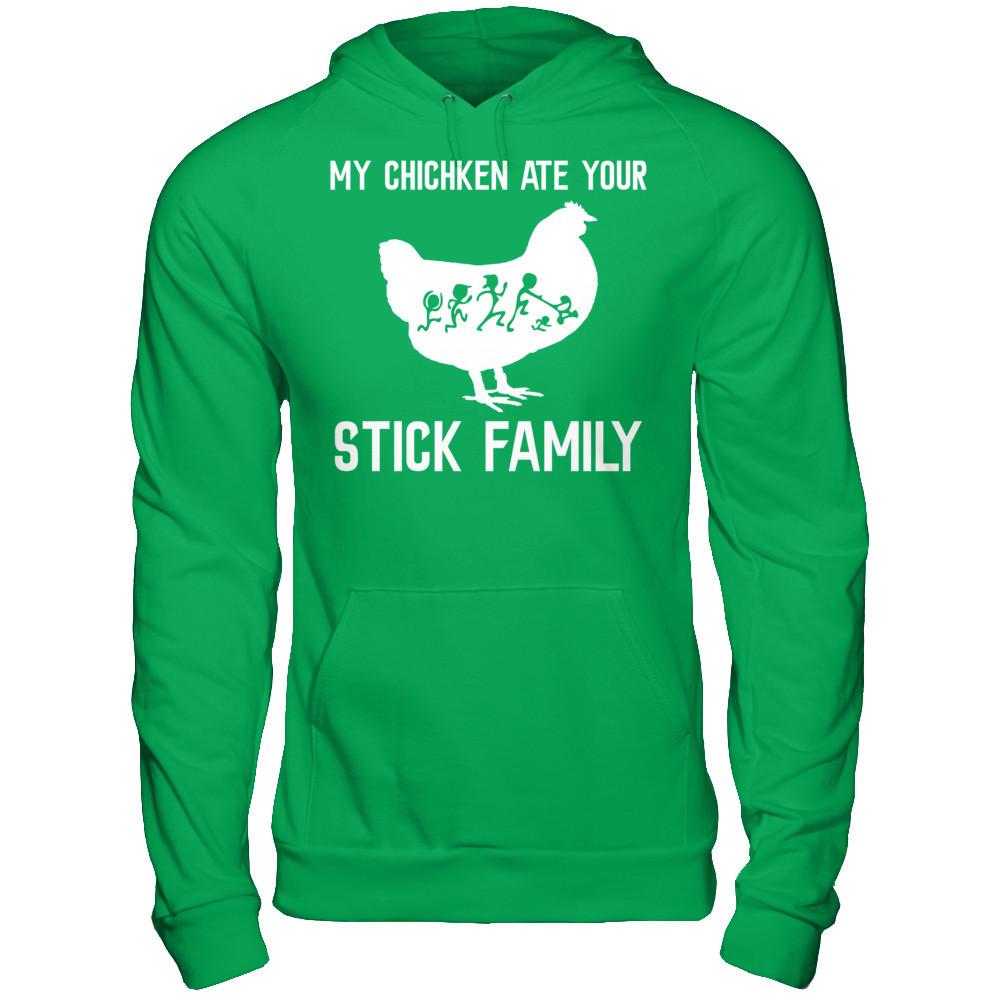 My Chicken Ate Your Stick Family Gildan - Pullover Hoodie Irish Green