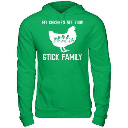 My Chicken Ate Your Stick Family Gildan - Pullover Hoodie Irish Green
