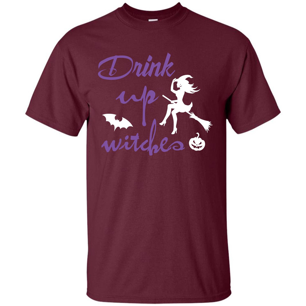 Halloween T-shirt Drink Up Witches T-shirt Maroon