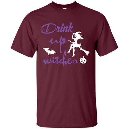 Halloween T-shirt Drink Up Witches T-shirt Maroon