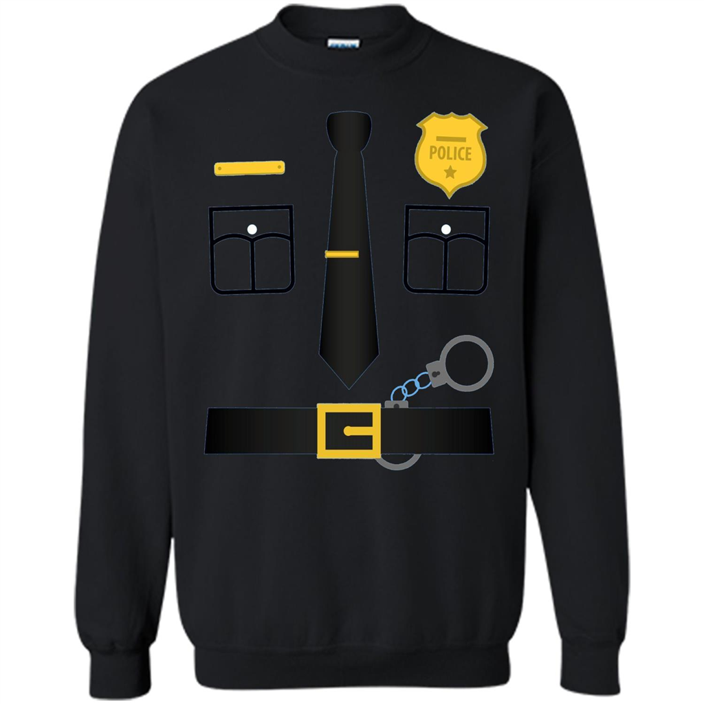 Policeman Costume T-Shirt Halloween Outfit T-shirt Black