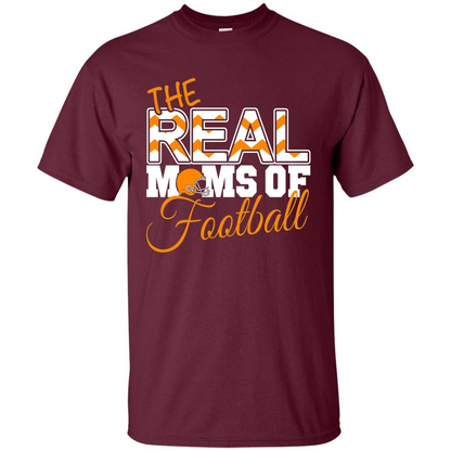 Real Moms of Football T-shirt Orange Football Mom T-Shirt Maroon