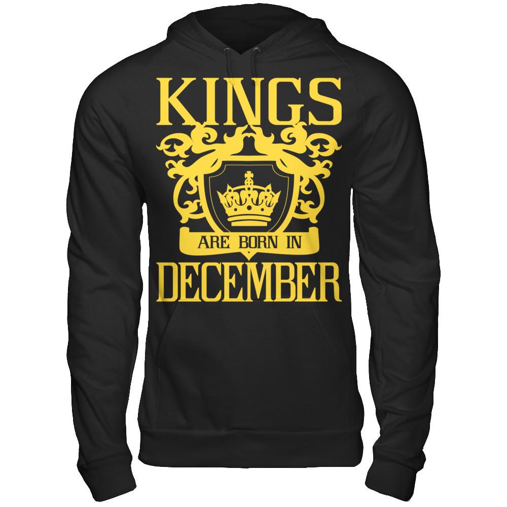 Kings Are Born In December T-shirt Gildan - Pullover Hoodie Black