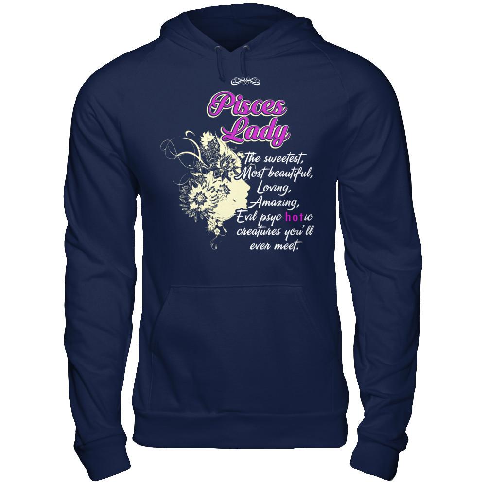 Pisces Lady - The Sweetest, Most Beautiful, Loving, Amazing Gildan - Pullover Hoodie Navy