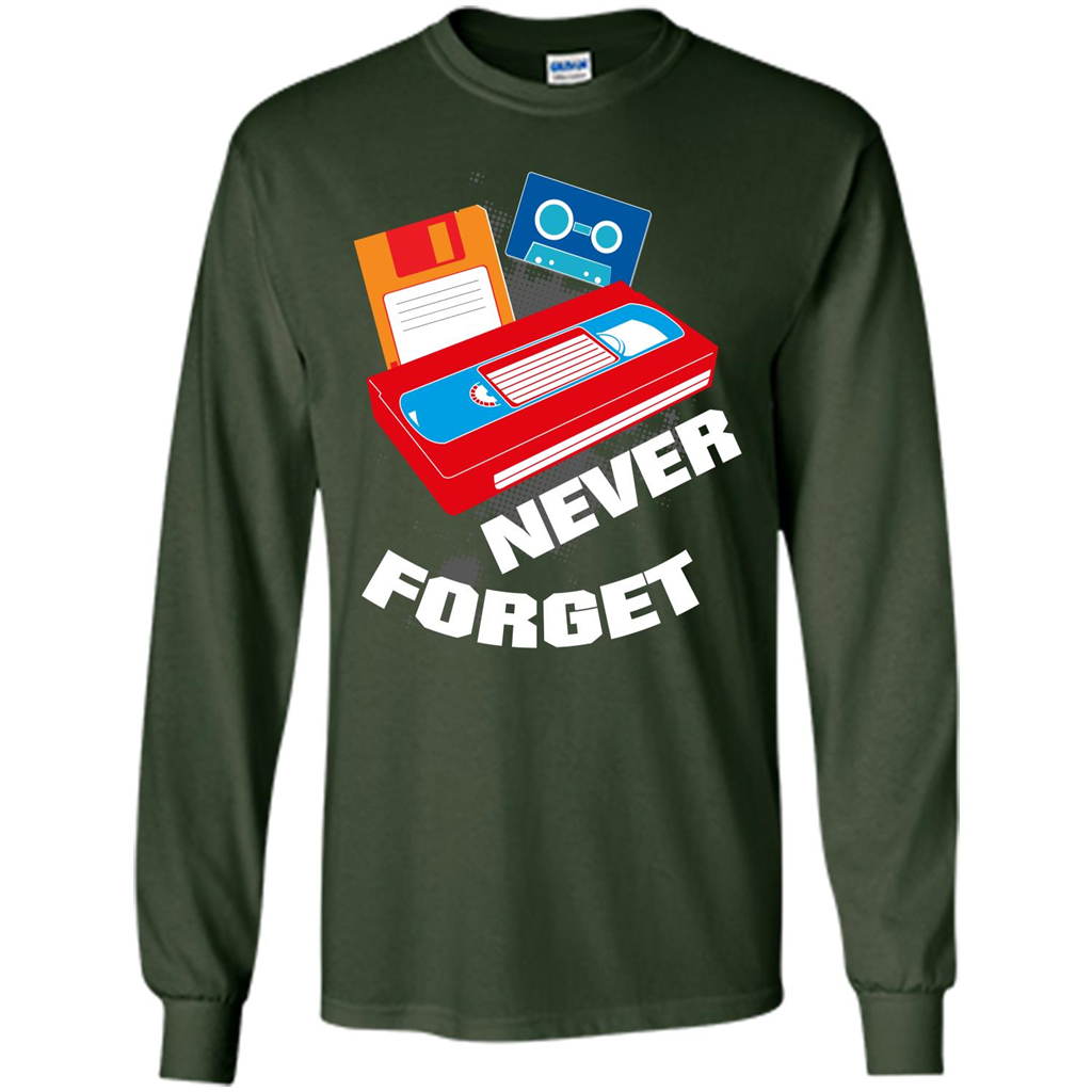 Floppy Disk Vhs 90s 80s T-shirt Never Forget Forest Green