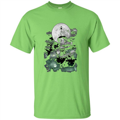 The Nightmare Before Christmas Haunted Scene T-Shirt Lime