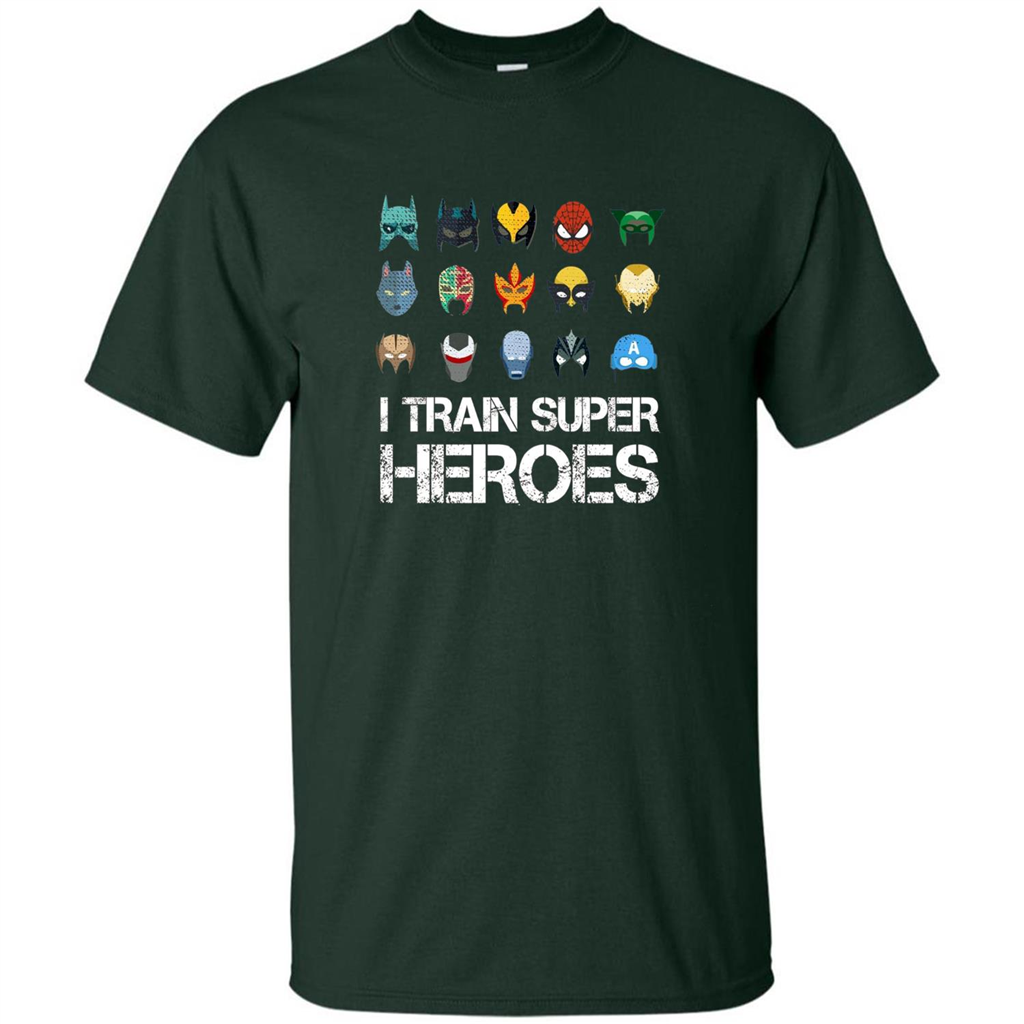 I Train Super Heroes T-shirt Forest Green